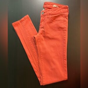 Arizona Jean Co. Super Skinny Jeans- Coral- Juniors Size 0.